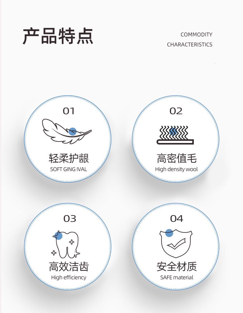 Adult silver ion square hole tooth brush with soft bristles for couples, wide head ultra fine bristles for home use, high-end toothbrush manufacturer direct sales in stock