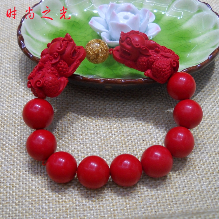 Natural cinnabar DIY handmade gold foil cinnabar bracelet bracelet bracelet manufacturer direct sales