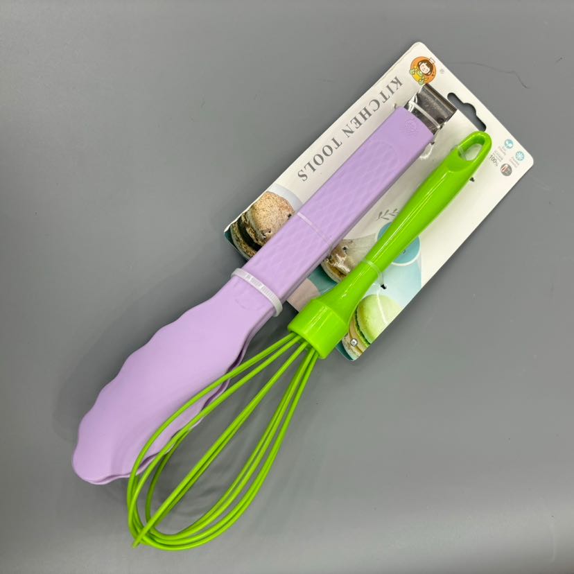 Silicone brush with scraping silicone brush set, food clip set