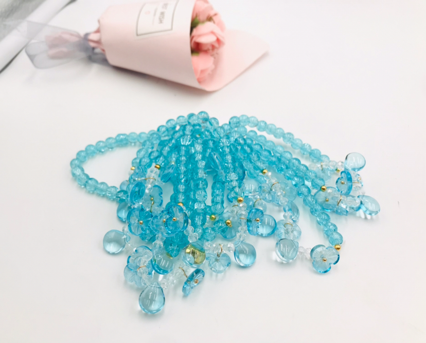 Crystal bracelet, best friend bracelet, summer jewelry, bead pendant, chain bracelet