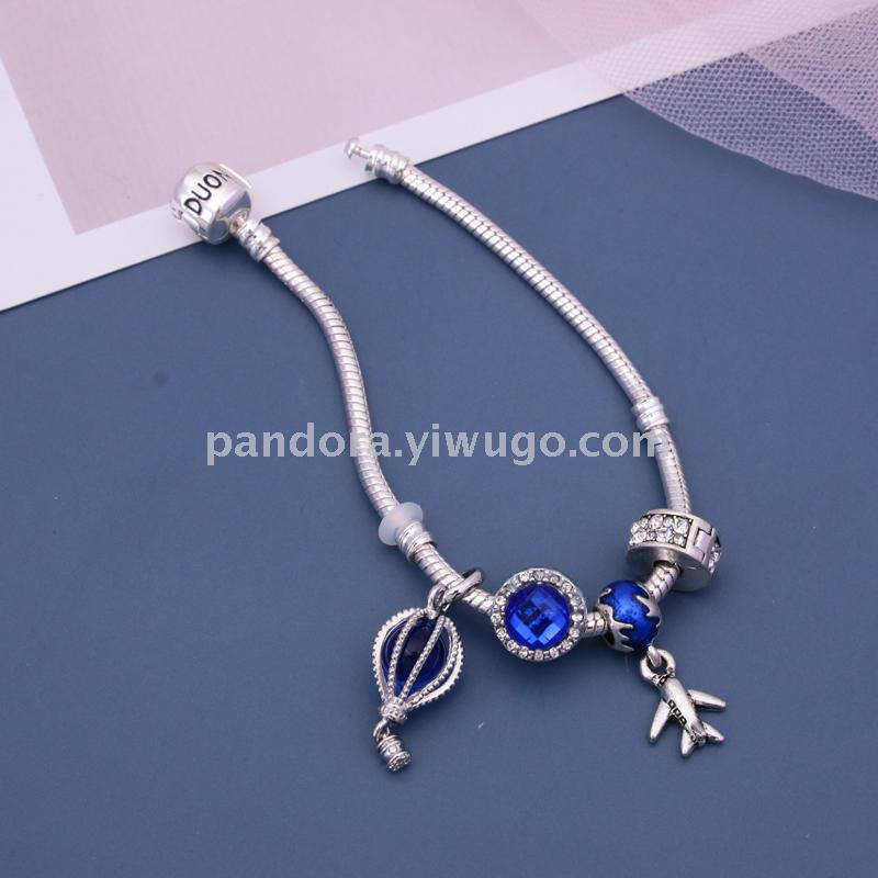 Romantic DIY glass zircon pendant, bracelet, crystal bracelet, couple's love bracelet, personalized handmade bead bracelet