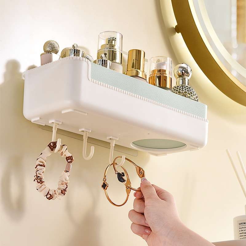 P24-PM-5002 Bathroom Storage Rack Wall mounted Non perforated Storage Rack Household Bathroom Hairdryer Rack