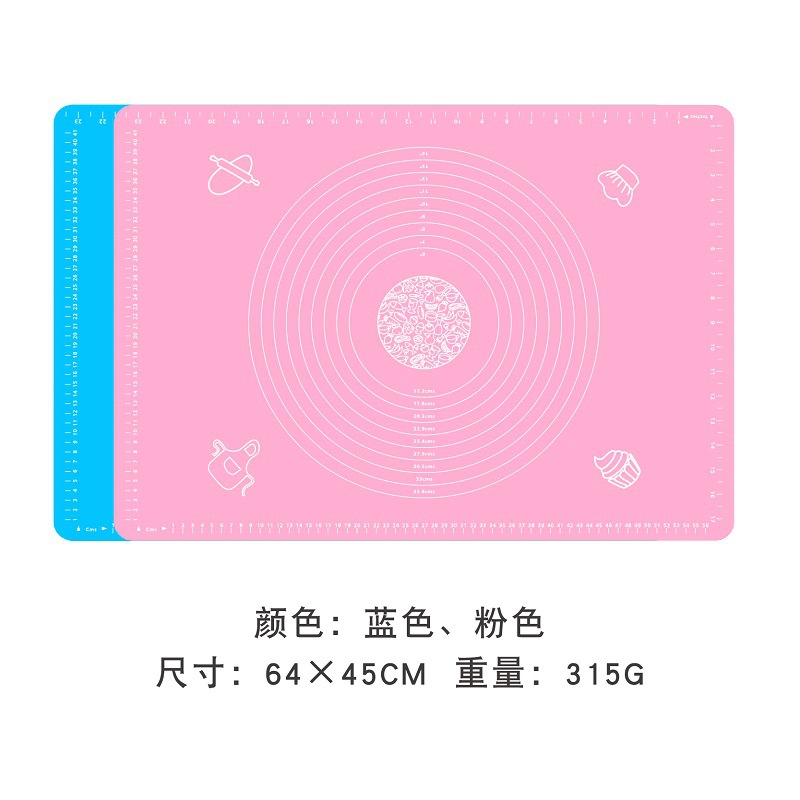 40 * 50cm Silicone Rubbing Mat with Scale Baking Mat Non stick and Noodle Mat Silicone Rubbing Mat