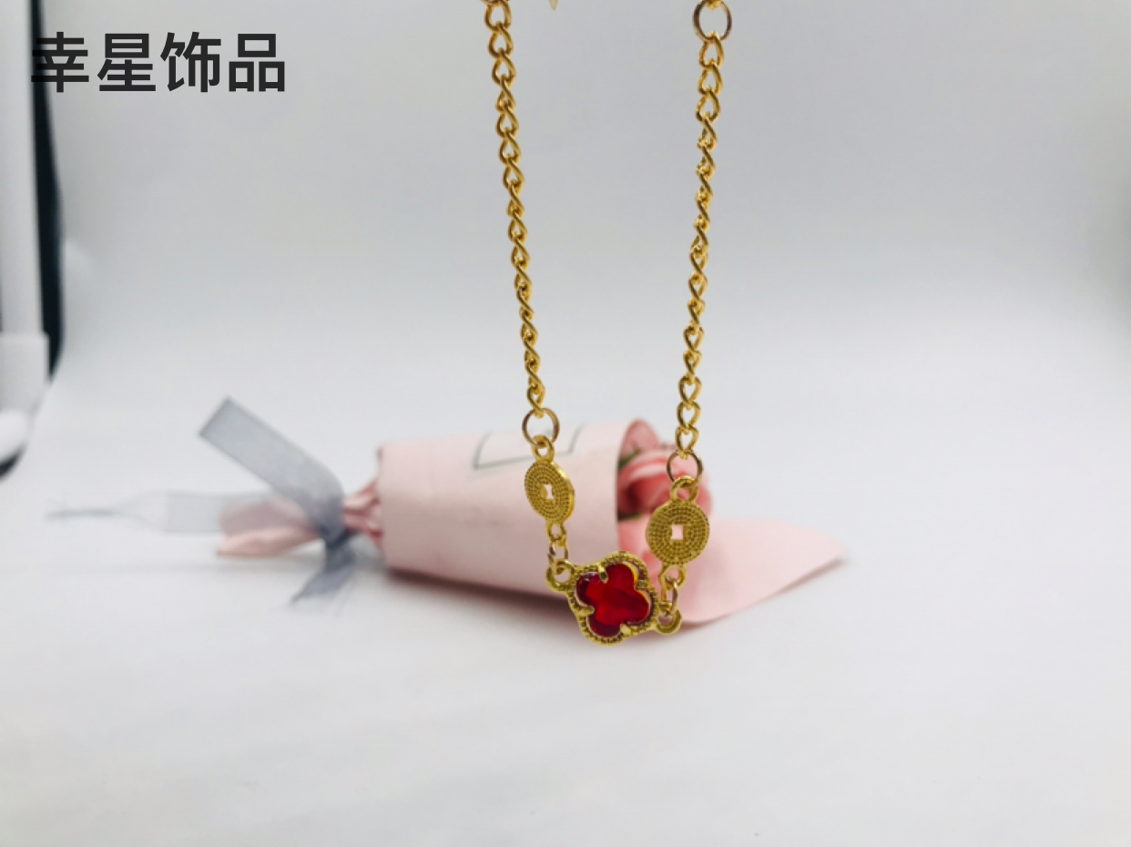 Clover accessories imitation gold bracelet fashion chain gold inlaid jade bracelet bracelet