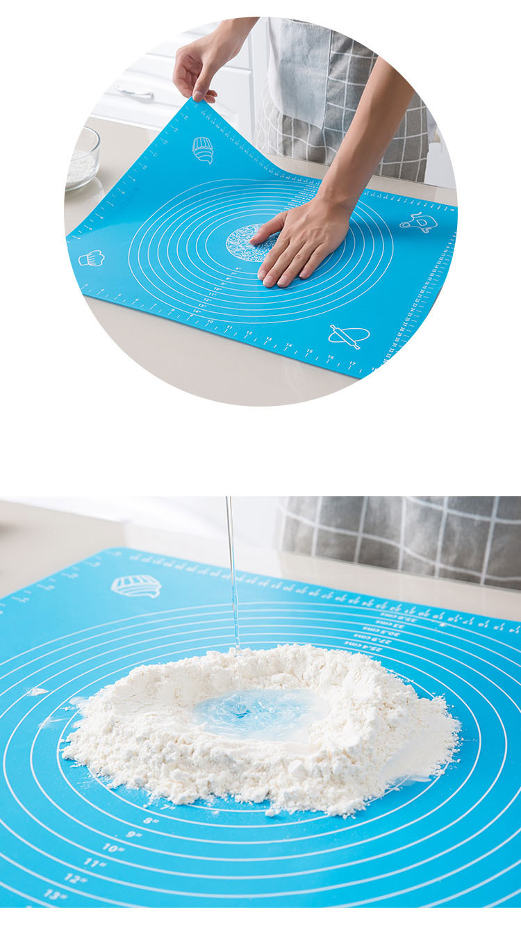 High temperature silicone pad kitchen large thick anti slip ring with scale kneading pad baking tray pad baking pad and dough pad