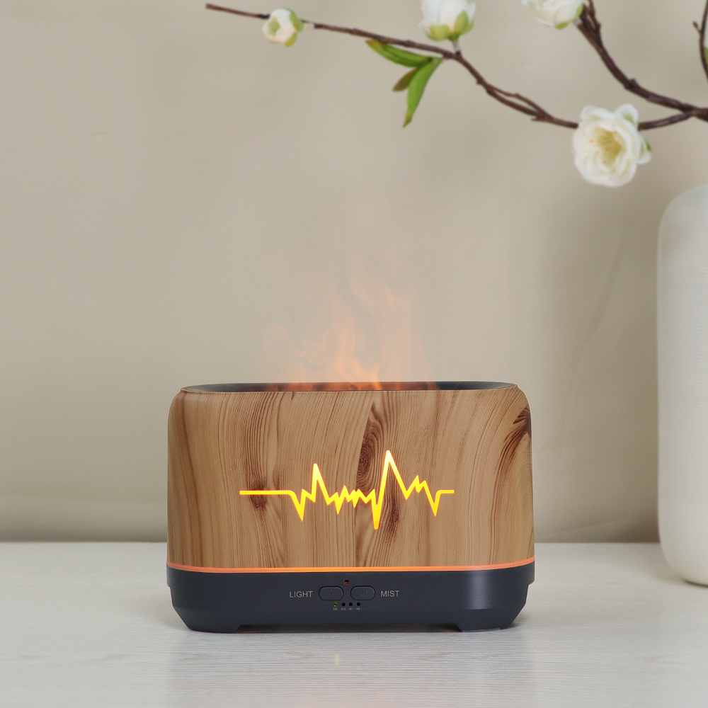 Creative flame aromatherapy machine, bedroom bedside table small night light, home office humidifier