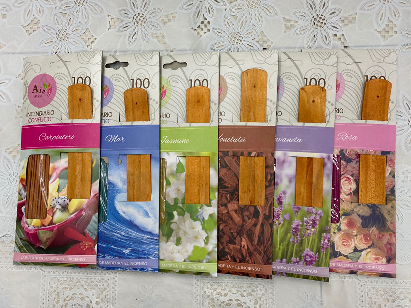 100 aromatherapy sticks with wooden boards (6 flavors/set)