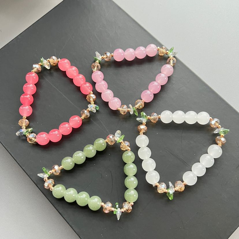 Small and niche colored bracelets, stone bursting beads, crystal bracelets, high-sensitivity bracelets, bracelets, accessories, jewelry, gifts