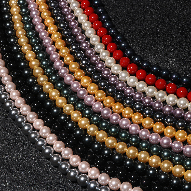 Spot wholesale high imitation Nanyang shell pearls imitation natural colored shell necklaces bracelets DIY naked bead accessories