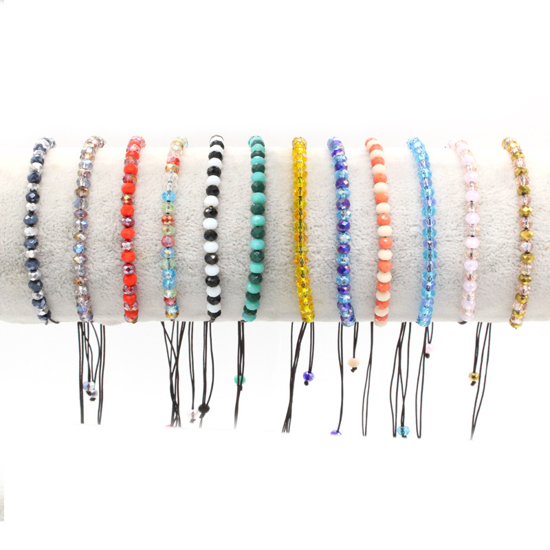 Korean creative DIY handmade rope woven crystal bracelet for women, fashionable, simple and versatile bracelet for women, small accessories for women