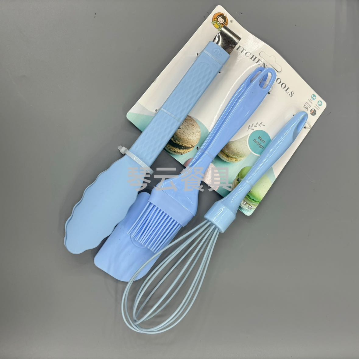 Silicone brush with scraping silicone brush set, food clip set