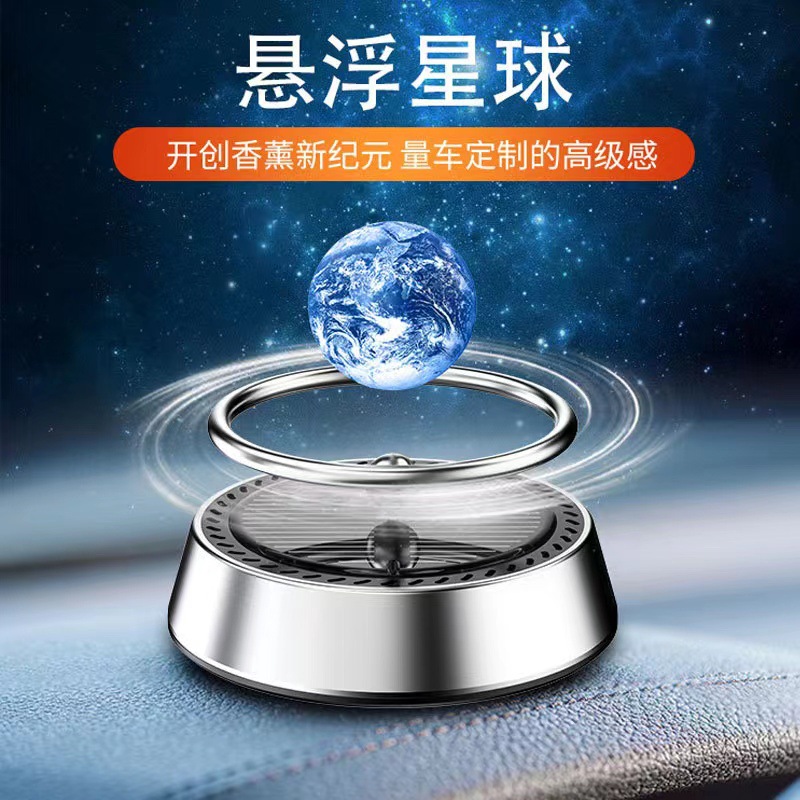 Suspended Planet Car Aromatherapy Optical Rotation Center Console Car perfume Ornaments Metal Solar Car Aromatherapy