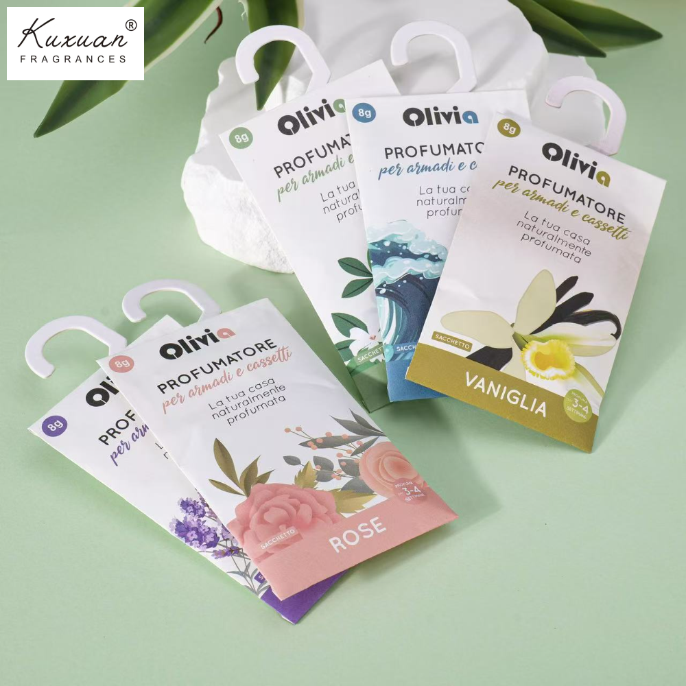 Creative Hook Drawer Wardrobe Fragrant Bag Bedroom Deodorizing Fragrant Bag Aromatherapy Fragrance Wholesale Paper Bag Car Fragrant Bag Pendant
