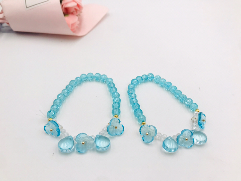 Crystal bracelet, best friend bracelet, summer jewelry, bead pendant, chain bracelet