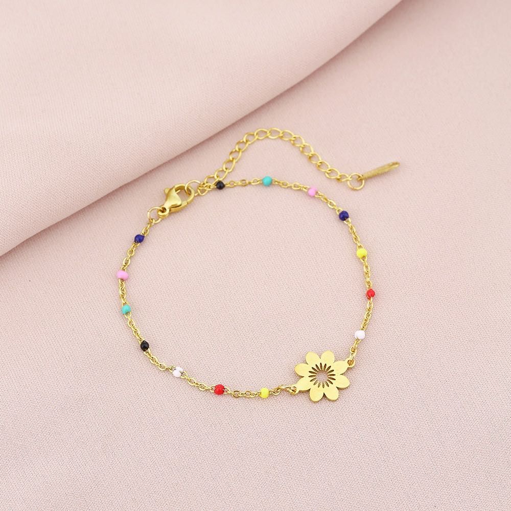 Cross border hot selling stainless steel color bracelet, versatile and high-end for women, couple's titanium steel geometric bracelet bracelet bracelet accessories