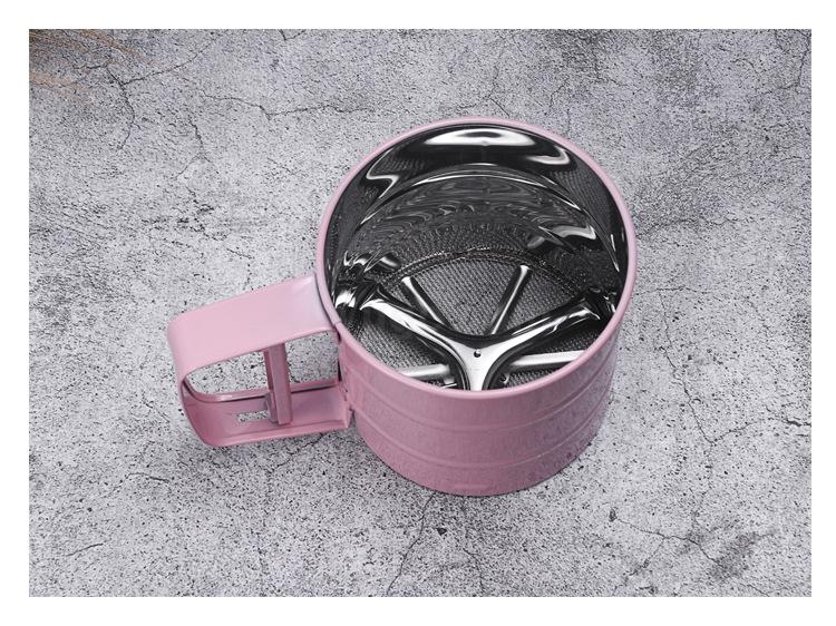 Small Tool Kitchen Flour Sieve Manual Baking Utensils Color Spray Paint Stainless Steel Handheld Small Cake