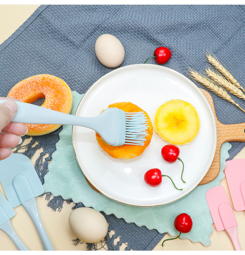 Silicone scraper oil brush 3-piece set cake scraper cream scraper sauce brush baking tool set 3-piece set