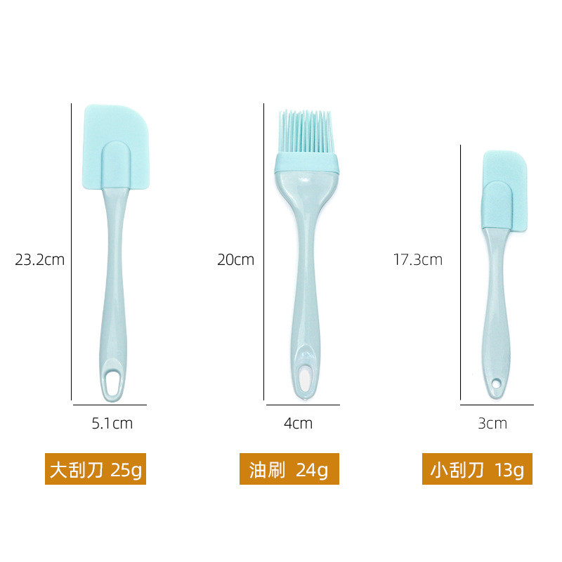 Silicone scraper oil brush 3-piece set cake scraper cream scraper sauce brush baking tool set 3-piece set