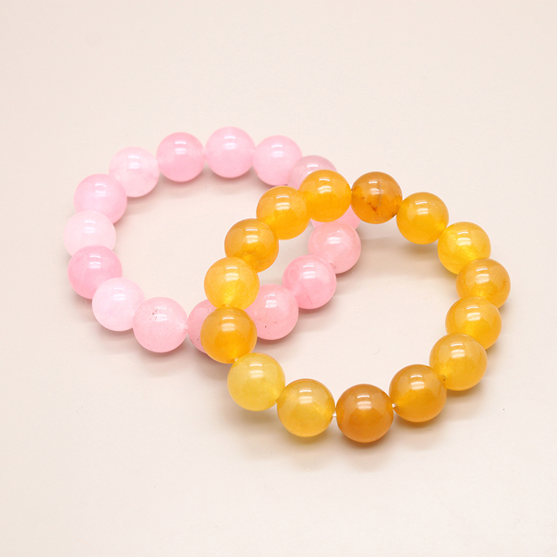 Quartz stone, jade, purple yellow crystal bracelet, quartz stone, single circle, seven colored jade, optimized colored bracelet jewelry