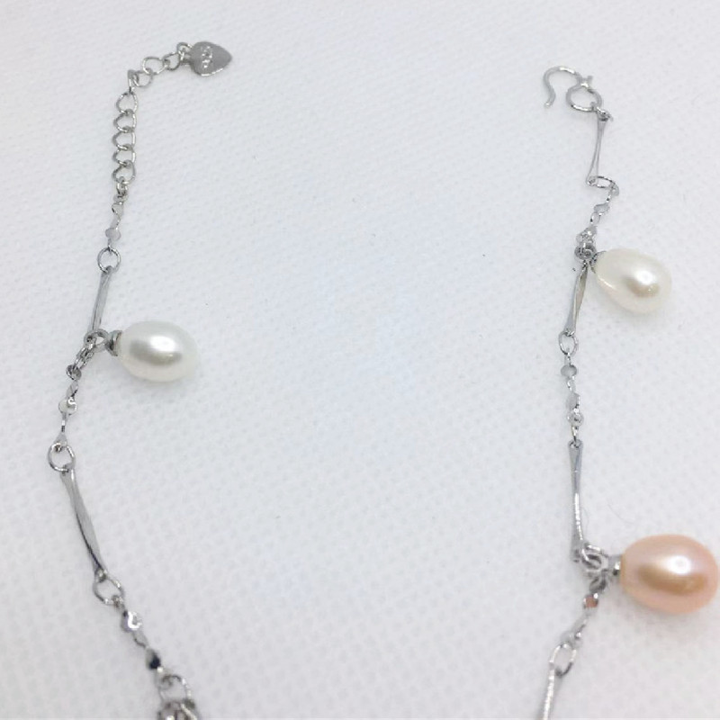 Wholesale Natural Freshwater Pearl Adjustable Size 925 Silver Freshwater Pearl Bracelet, Internet Celebrity Live Check in Product