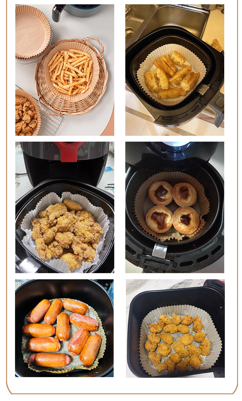 Air fryer special paper double-sided silicone oil paper pad paper baking barbecue household food silicone oil paper circular paper tray