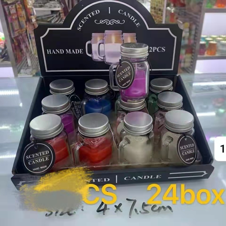 Glass Aromatherapy Candle Set Small Handle Household Candlelight Aromatherapy Candle Set Six Decorative Craft Candles