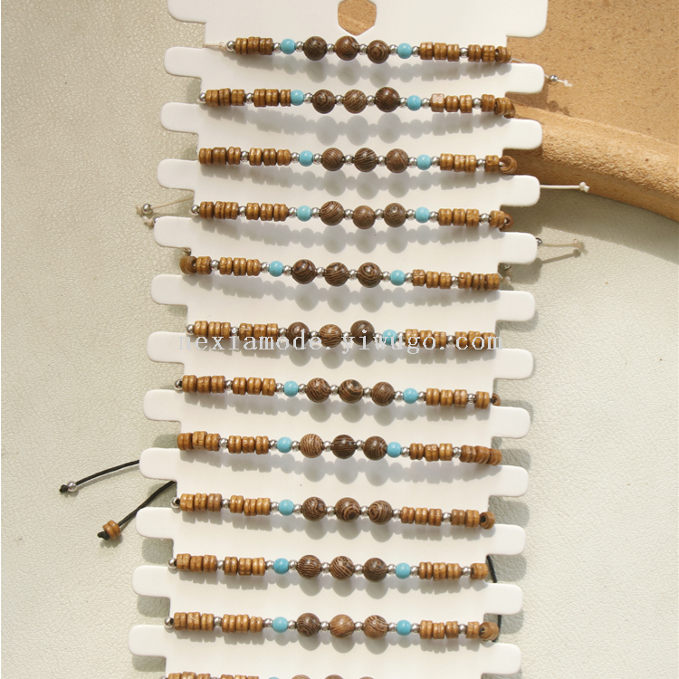 Ethnic style high beauty bracelet Bohemian retro niche design natural wood bead bracelet handmade in stock