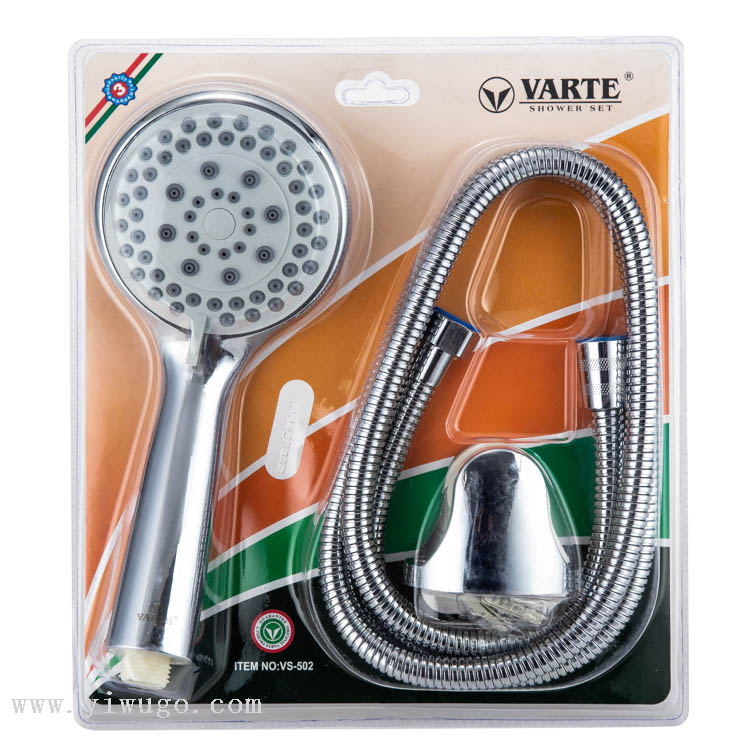 Black handheld showerhead stainless steel 7-shaped tube ABS top spray showerhead set factory direct sales