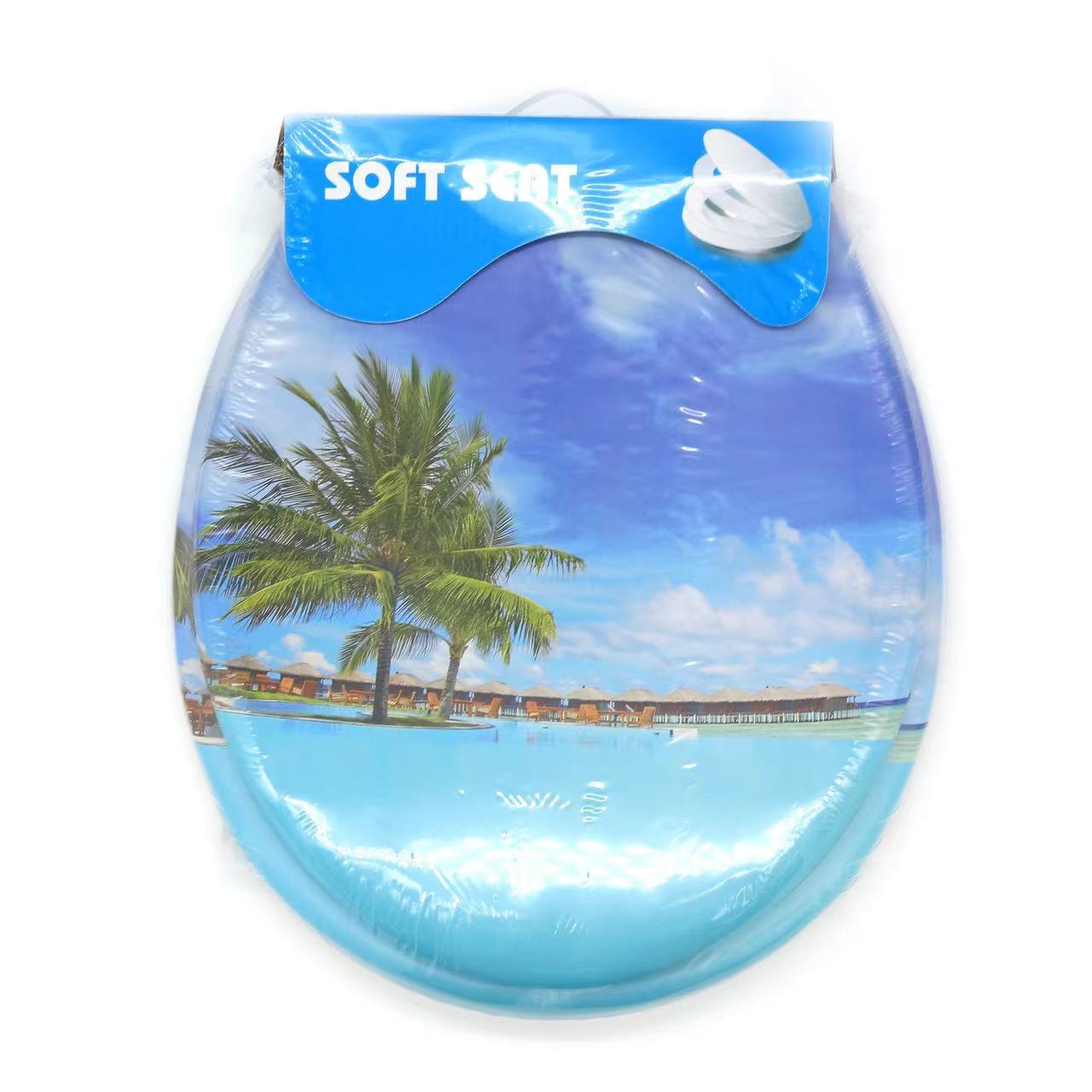 Foreign trade 18 inch wooden printed toilet seat, toilet seat, household toilet