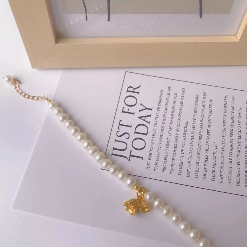 Yongfang Natural Freshwater Bell Orchid Pearl Bracelet, Light Luxury, High Grade, Retro Art Design