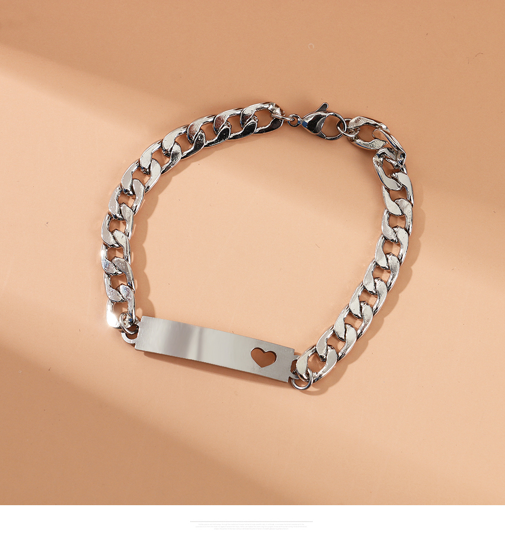 Bracelet men's trendy Korean version titanium steel chain personalized men's bracelet simple men's style cool punk wide bracelet cross-border