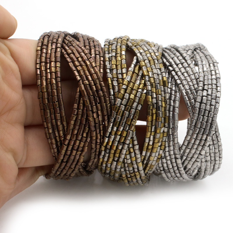 European and American ethnic style rice bead woven bracelet punk style fashion personality handmade bead multi-layer bracelet jewelry wholesale