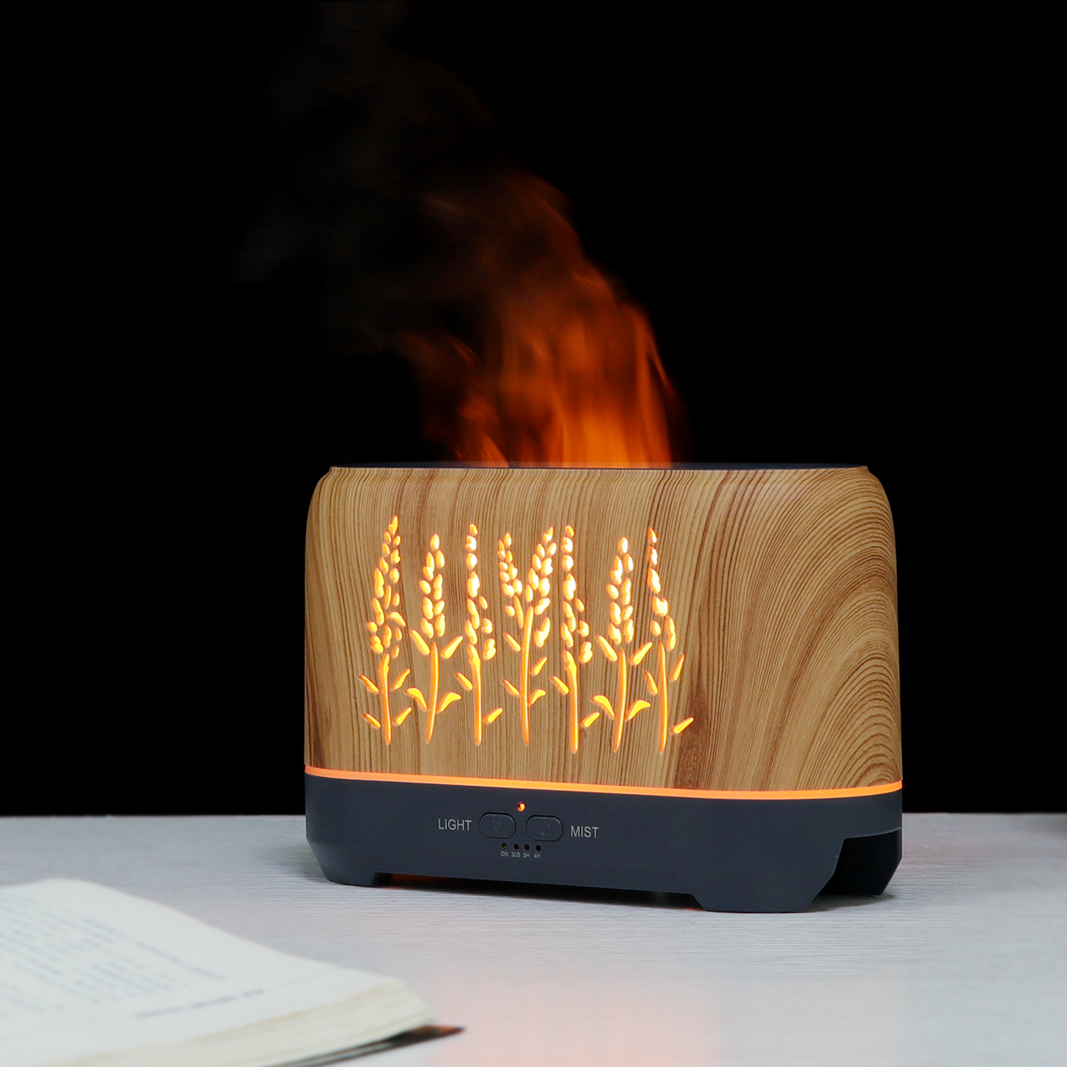 Creative flame aromatherapy machine, bedroom bedside table small night light, home office humidifier