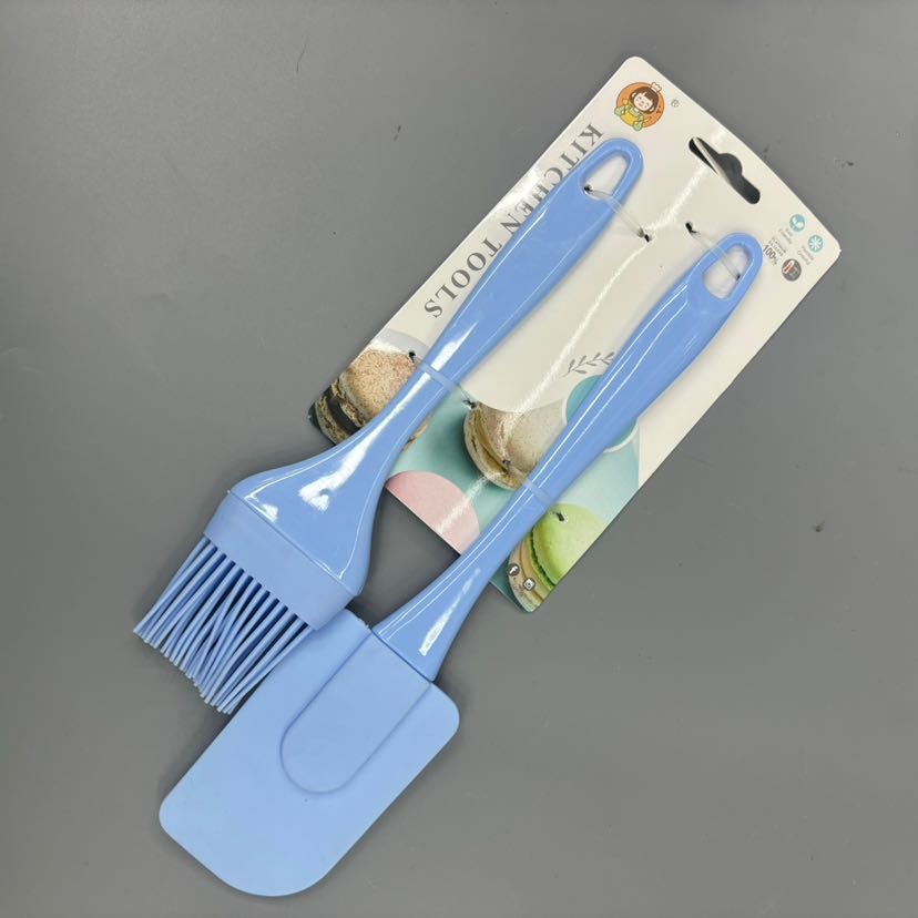 Silicone brush with scraping silicone brush set, food clip set