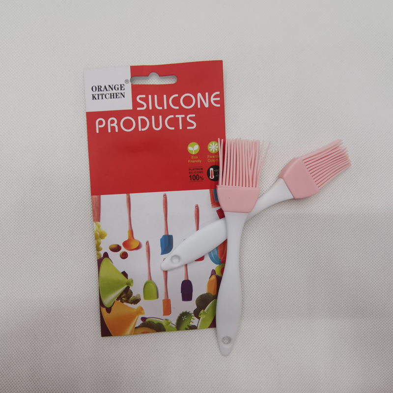 2pc silicone brush baking oil brush card packaging pink green mixed color household cream spatula DIY baking tool