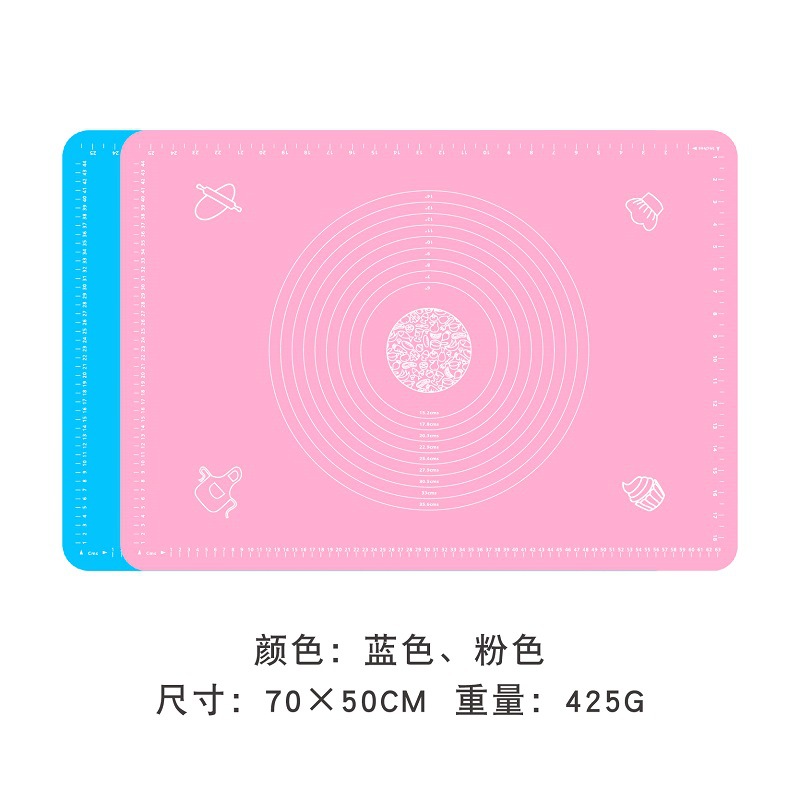 40 * 50cm Silicone Rubbing Mat with Scale Baking Mat Non stick and Noodle Mat Silicone Rubbing Mat