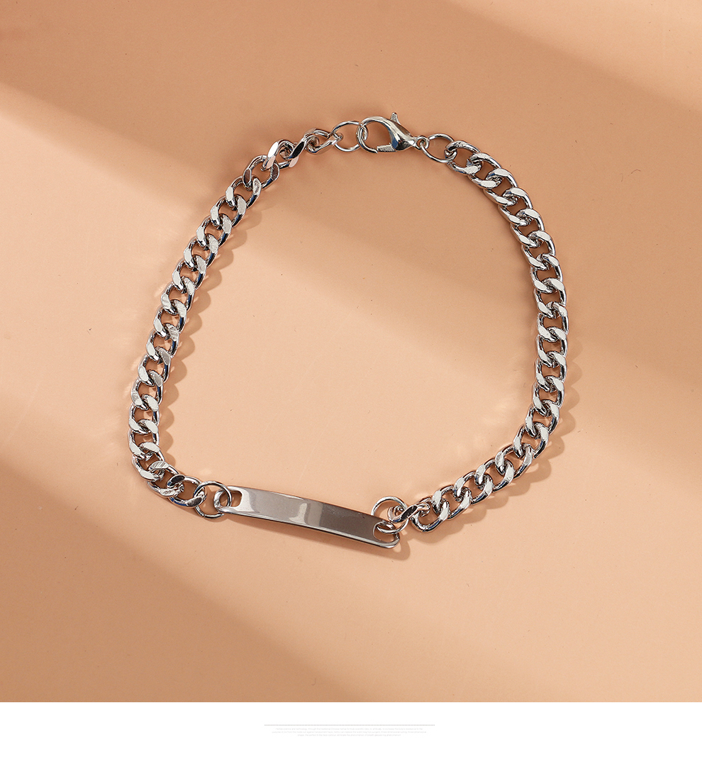 Bracelet men's trendy Korean version titanium steel chain personalized men's bracelet simple men's style cool punk wide bracelet cross-border