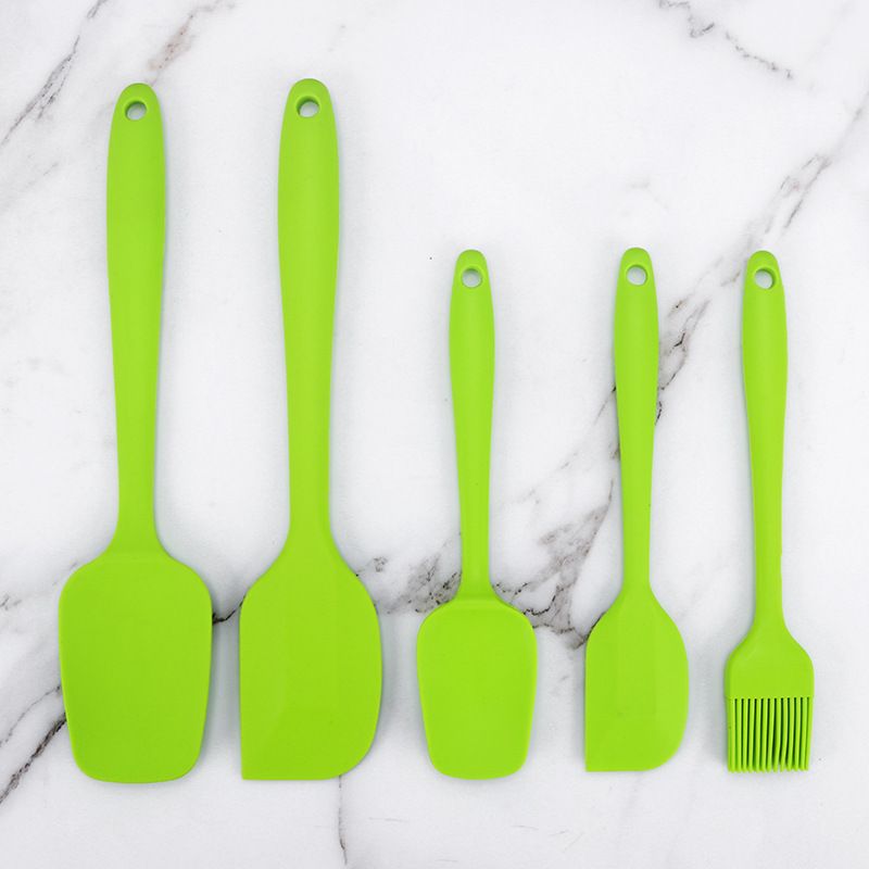 Food grade silicone scraper 5-piece set cake cream spatula oil brush batter mixing knife baking tool FDA