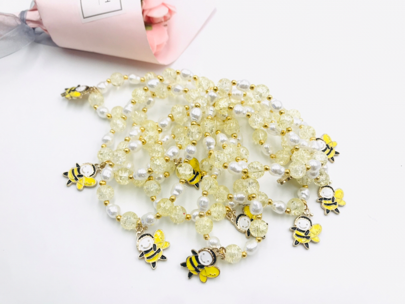 Crystal bracelet, best friend bracelet, summer jewelry, bead pendant, chain bracelet