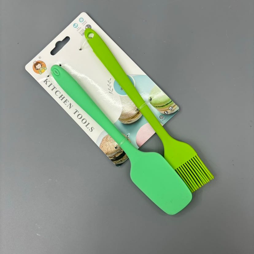 Silicone brush with scraping silicone brush set, food clip set