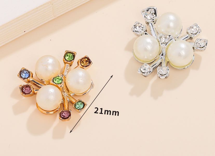 Baroque style three pearl alloy flower centerpiece accessories, flower plate buckles, DIY necklaces, bracelets, materials