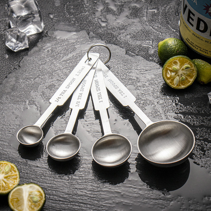 Stainless steel measuring spoon 7-piece set coffee spoon with scale baking milk powder measuring spoon set seasoning measuring spoon kitchen baking