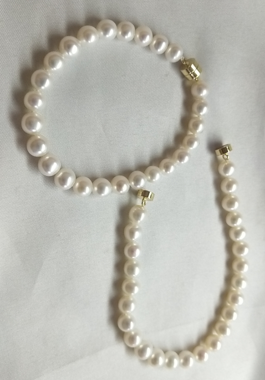 Zhuji Pearl 6-7mm Near Round Strong Light Flawless Pearl Bracelet with Iron Buckle for Easy Wearing Pearl Bracelet Gift