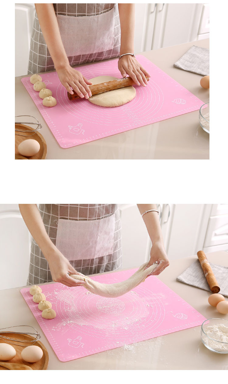 High temperature silicone pad kitchen large thick anti slip ring with scale kneading pad baking tray pad baking pad and dough pad