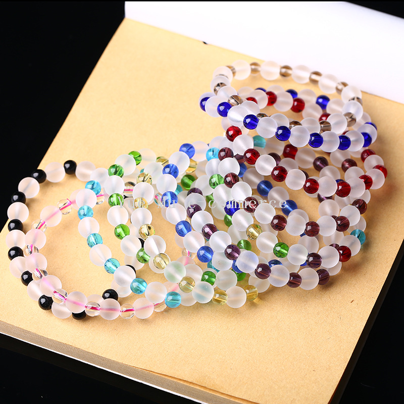 Glass crystal bracelet, colored frosted bracelet, DiTan online store, small commodity opening, traffic attraction gift