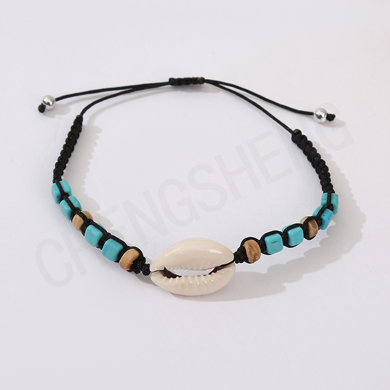 Cross border Ins style pearl shell weaving bracelet DIY turquoise bead jewelry women's versatile accessory set