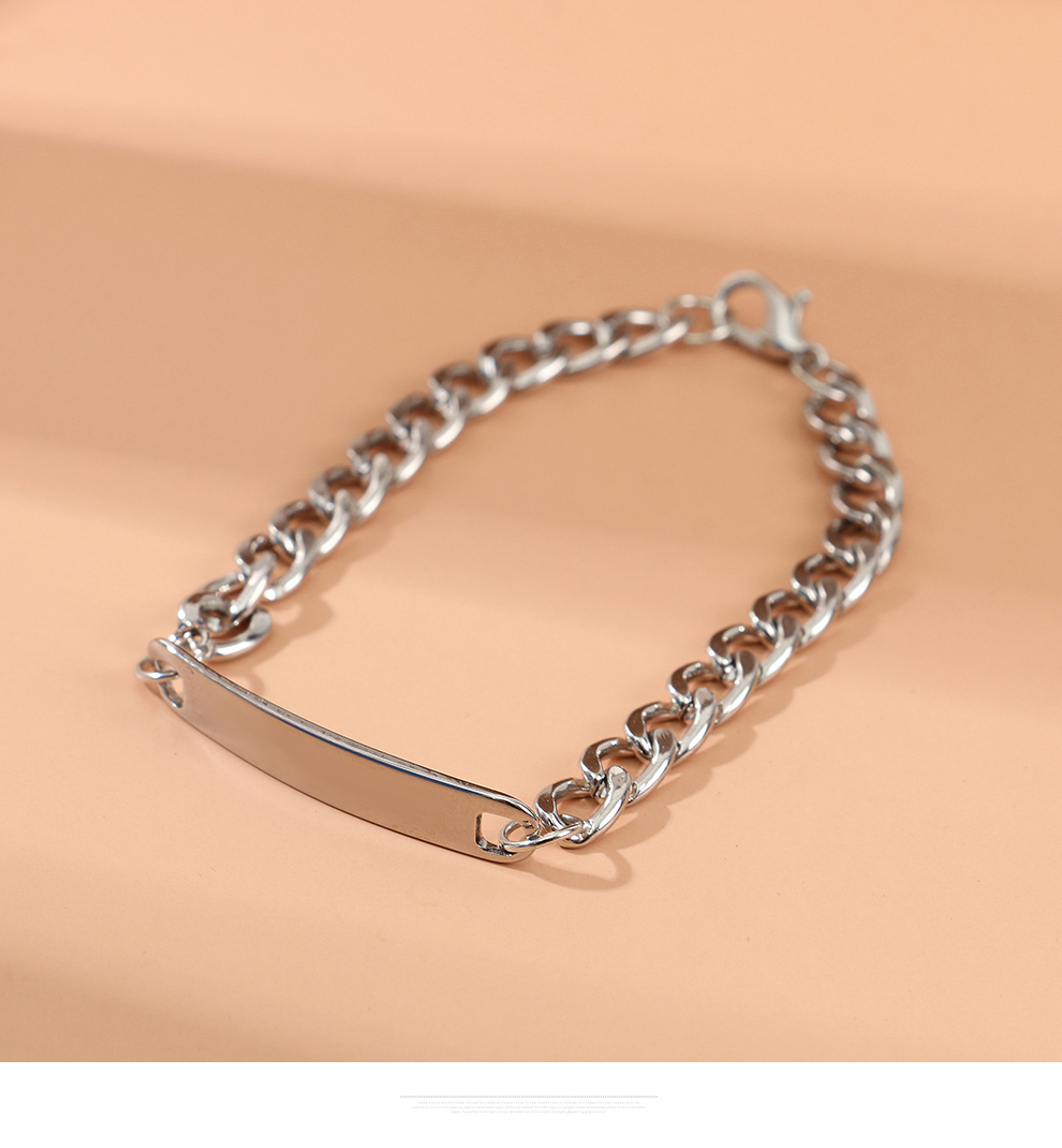 Bracelet men's trendy Korean version titanium steel chain personalized men's bracelet simple men's style cool punk wide bracelet cross-border