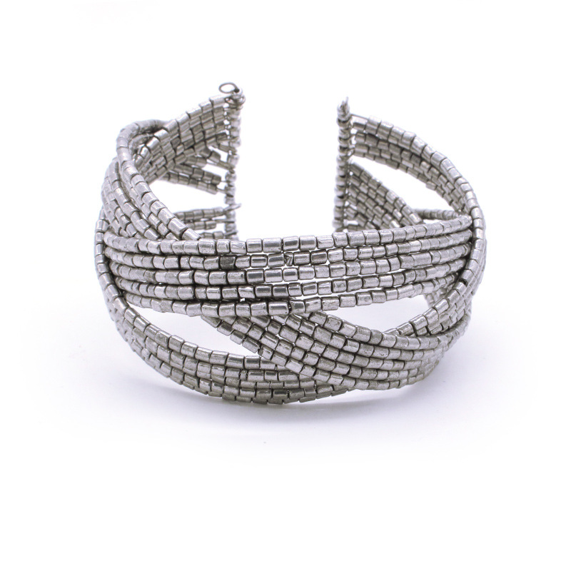 European and American ethnic style rice bead woven bracelet punk style fashion personality handmade bead multi-layer bracelet jewelry wholesale