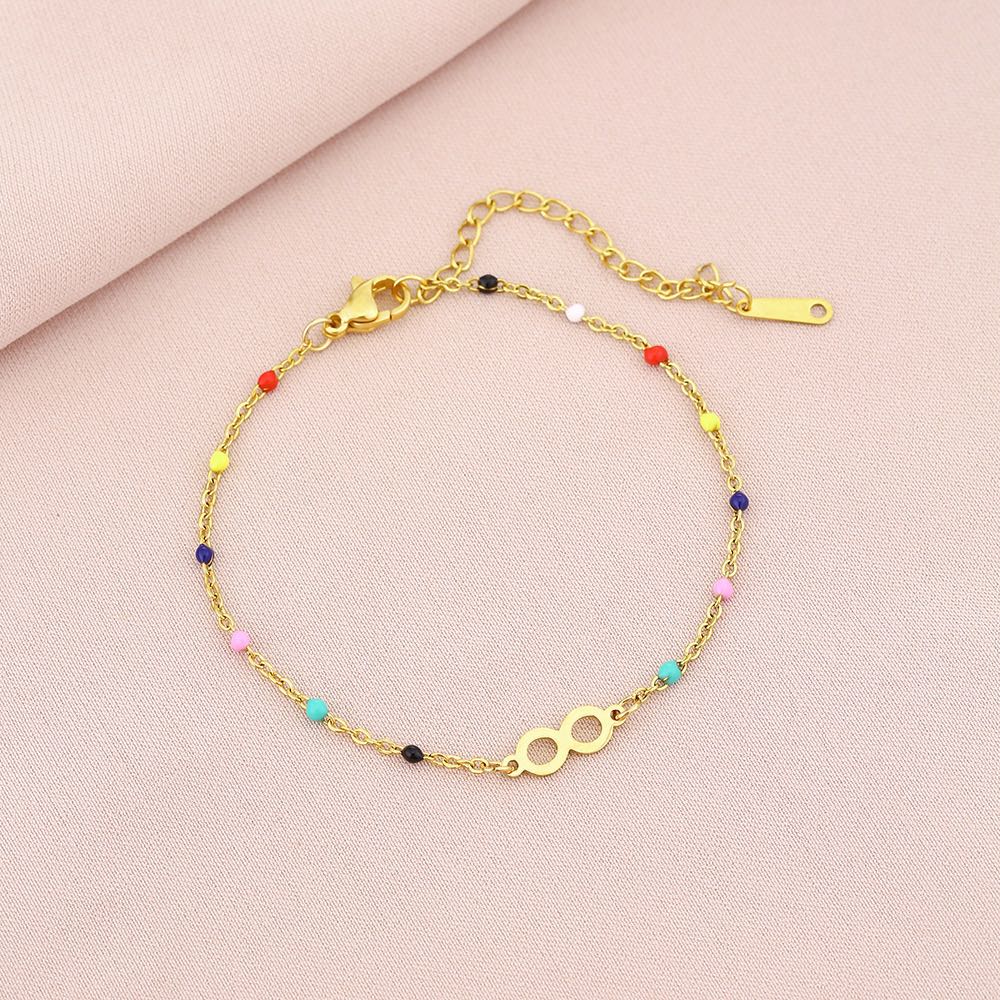 Cross border hot selling stainless steel color bracelet, versatile and high-end for women, couple's titanium steel geometric bracelet bracelet bracelet accessories