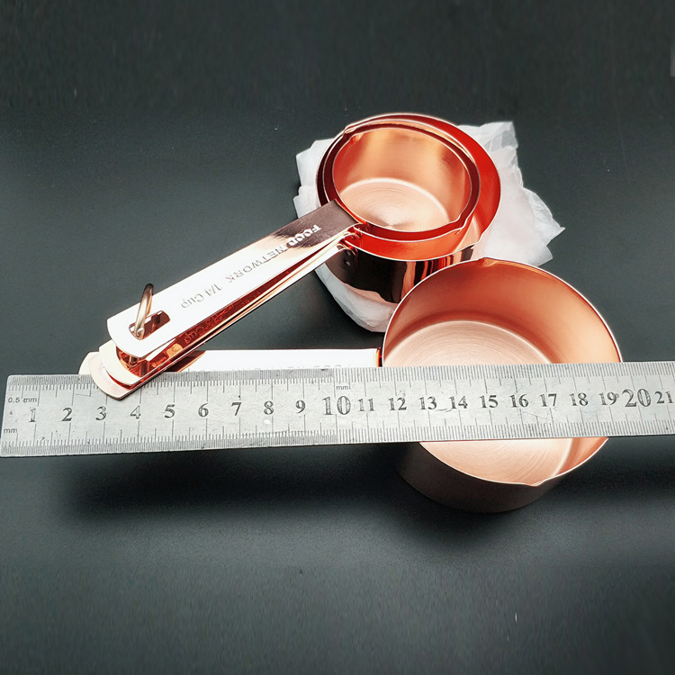 Rose gold copper plated stainless steel kitchen baking scale spoon set